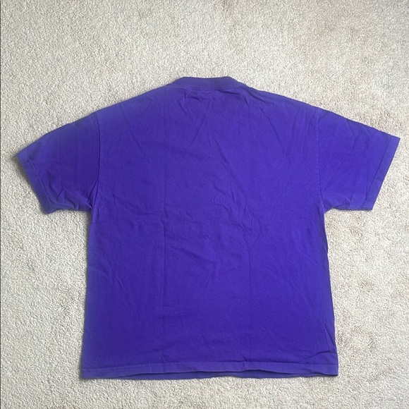 Purple T-Shirt with Dripping Boombox Graphic - Picture 5 of 5